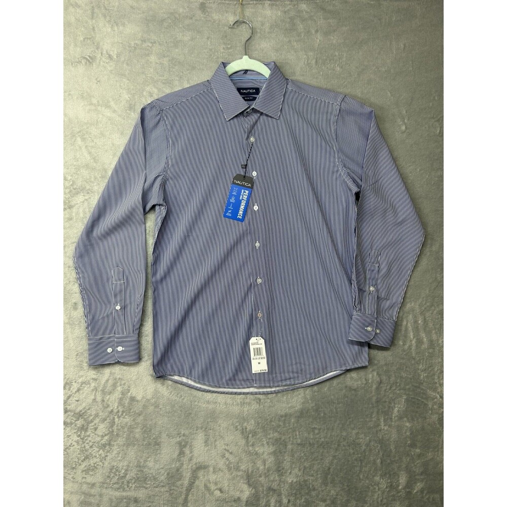 Men's Nautica Slim Fit Long Sleeve Shirt Button Up Medium 15x15 1/2 NWT